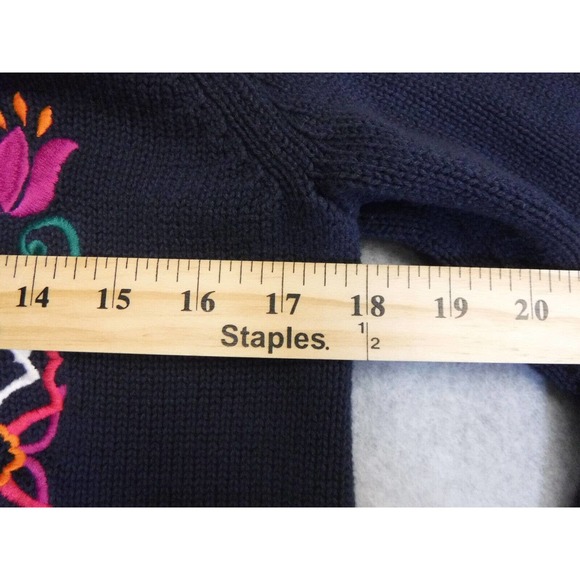 Hanna Anderson Blue sweater size medium shawl neck toggle button - Picture 6 of 7